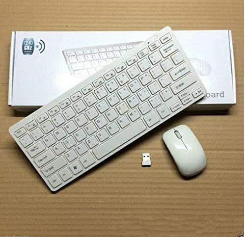 Pk Rudra Exims Thin Combo Of Multimedia Wireless Keyboard & Mouse Compact Light-Weight For Pcs/Laptops And Smart Tv (White Color)