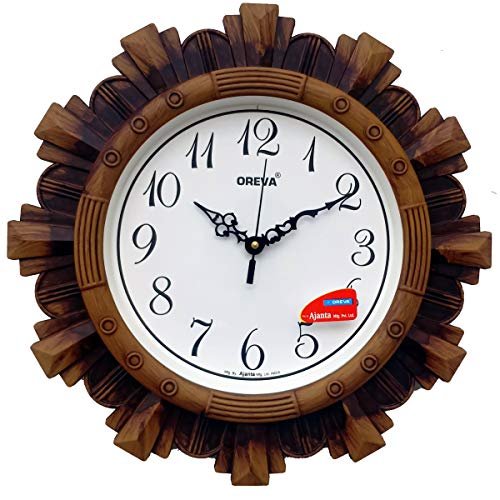 Oreva Plastic Abstract Vintage Wall Clock (Brown, 32 x 4 x 32 cm)